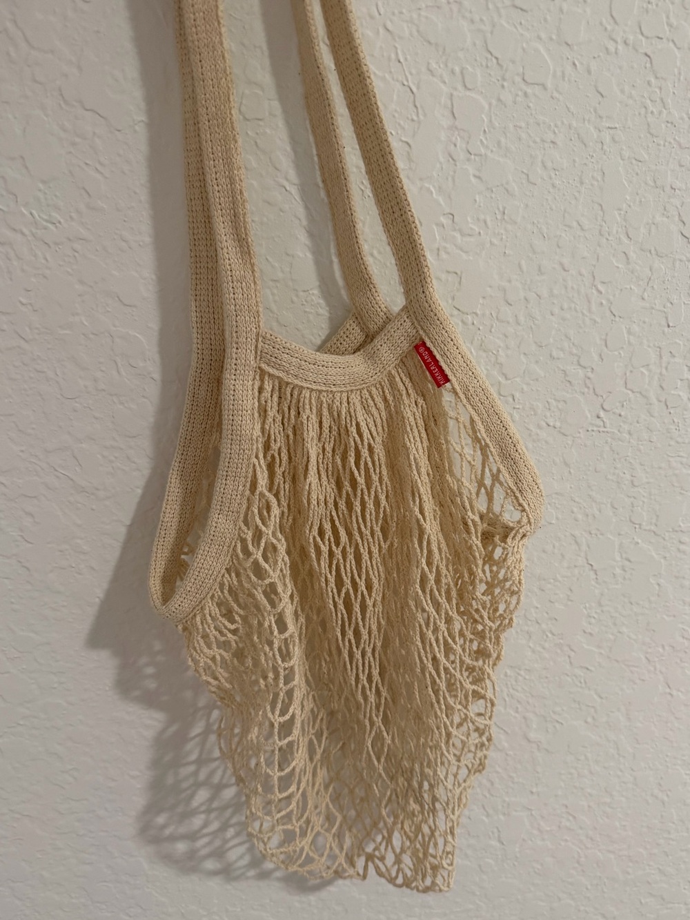 Beige Knit Tote Bag